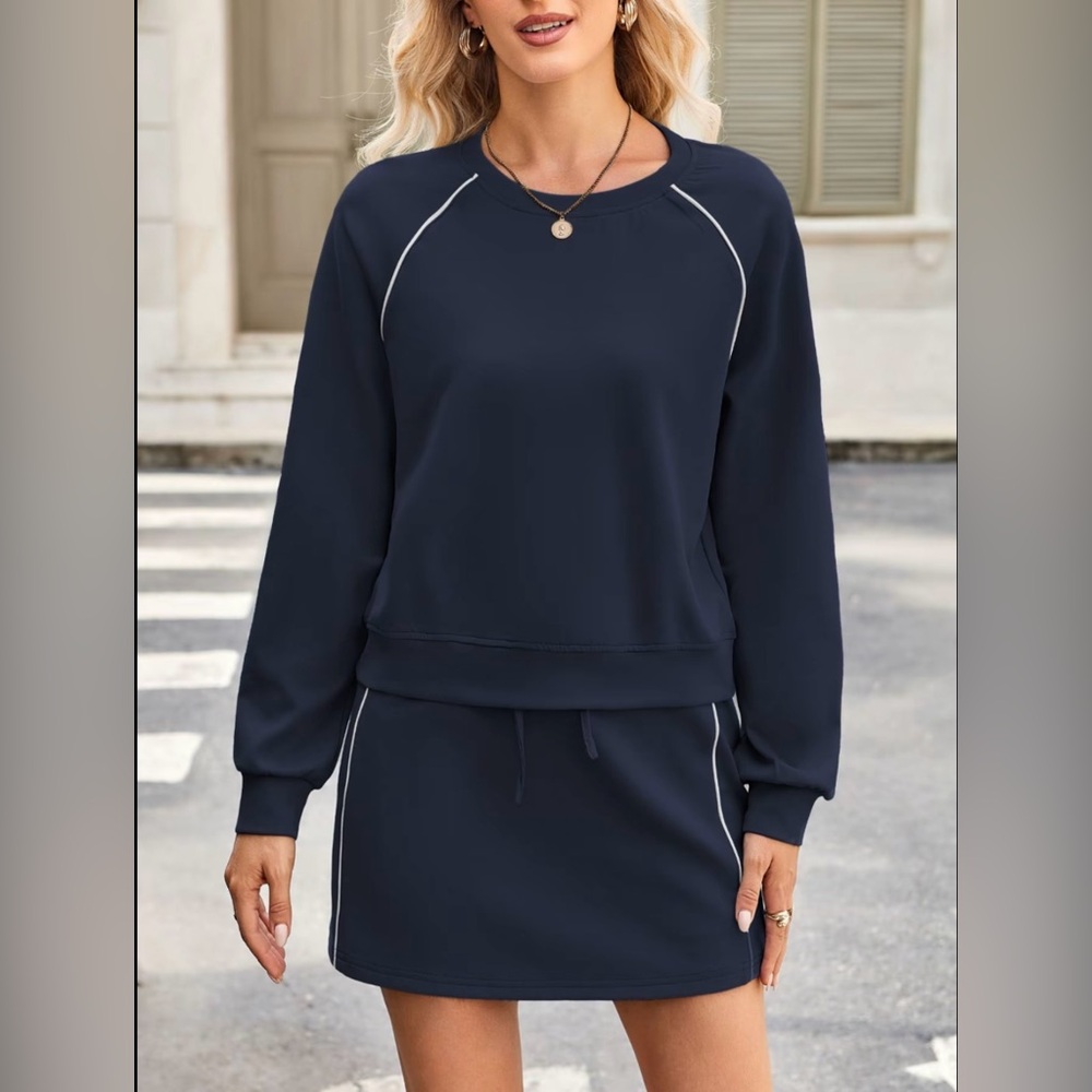 Navy Blue Sporty 2-Piece Moisture Wicking Skirt Set - Sz- Small - BRAND NEW! - Picture 8 of 8